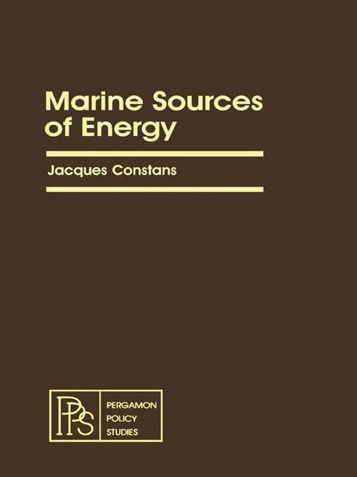 Title details for Marine Sources of Energy by Jacques Constans - Available